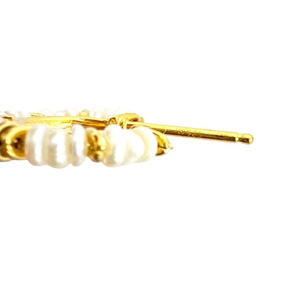 CHAN LUU Maiden Hoop Earrings in White Pearl - Picture 10 of 11